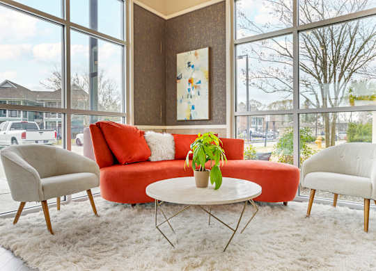 Clubhouse with seating arrangments at La Veranda at La Veranda at Polly Lane Apartments,Lafayette, Louisiana