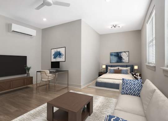 Living Room and Bedroom at Midtown Row Apartments, Montgomery
