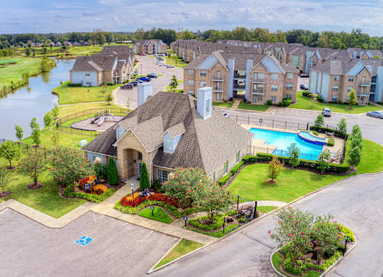 Aerial Pool View at North Creek, Southaven, Mississippi