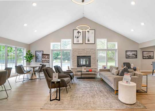 Clubhouse With Fireplace at The Apartments at Owings Run, Owings Mills, MD