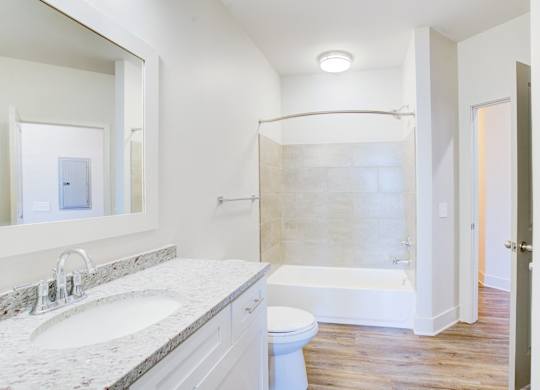 Bathroom with Tub at Midtown Row Apartments, Montgomery, AL