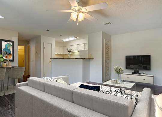 Living Room With TV at Pear Orchard, Ridgeland, MS, 39157