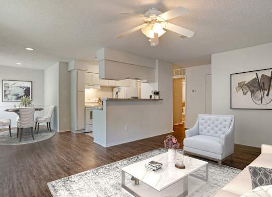 Living Room With Kitchen at Pear Orchard, Ridgeland, Mississippi