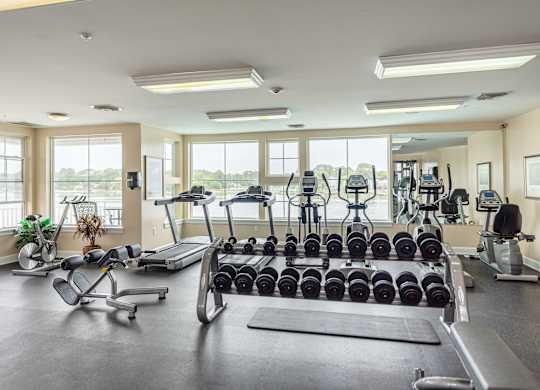 Fitness center at River House Apartments, Norfolk, Virginia