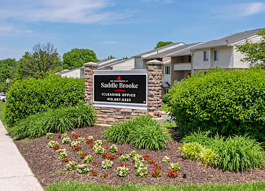Entry Signage at The Apartments at Saddle Brooke, Cockeysville, MD, 21030
