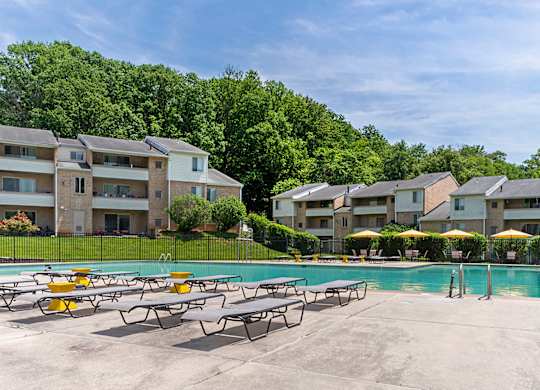 Pool With Sundecks at The Apartments at Saddle Brooke, Cockeysville, 21030