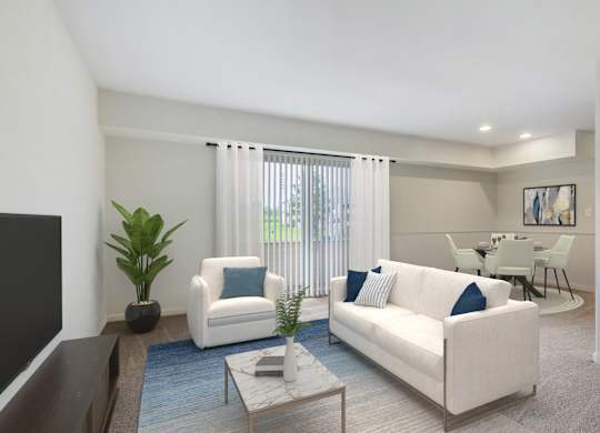 Modern Living Room at The Apartments at Saddle Brooke, Cockeysville, Maryland