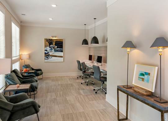 Clubhouse interior at Skyland Exchange Apartments, Asheville, North Carolina