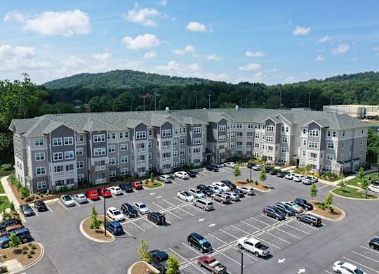 Aerial view at Skyland Exchange Apartments, Asheville, NC