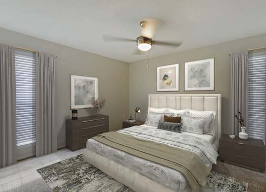 Bedroom at Southaven Pointe Apartments, Mississippi