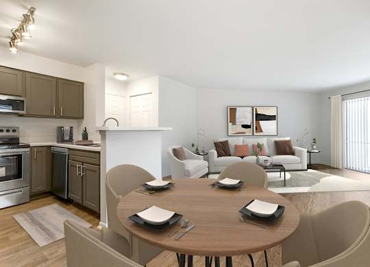 Dining And Kitchen at The Apartments at Tamar Meadow, Columbia, MD, 21045