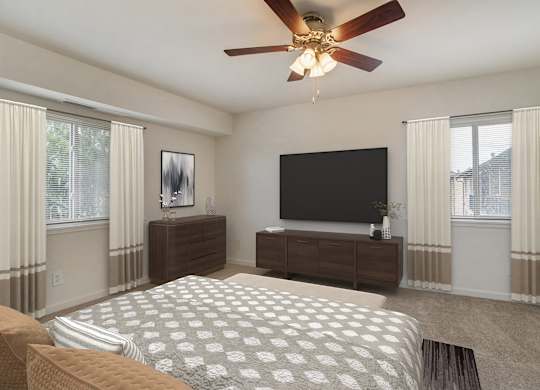 A Bedroom with Bed at The Manor/The Manor East Apartments, Leesburg