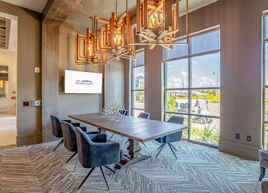 Clubhouse living and dining at The Rosemary Apartments, Humble, 77346