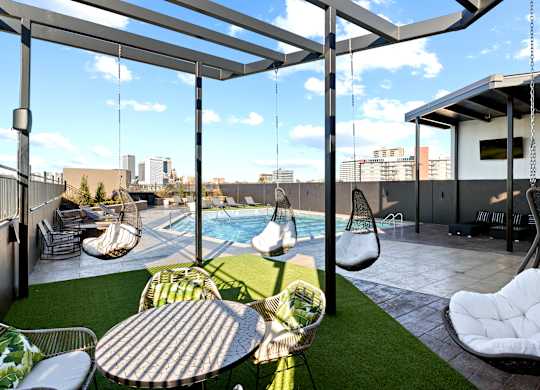 Swimming Pool And Relaxing Area at The Cosmopolitan, Tulsa, OK, Oklahoma