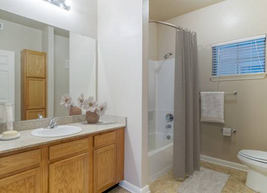 Spacious Bathroom at Villaggio Apartments in Bossier City, LA