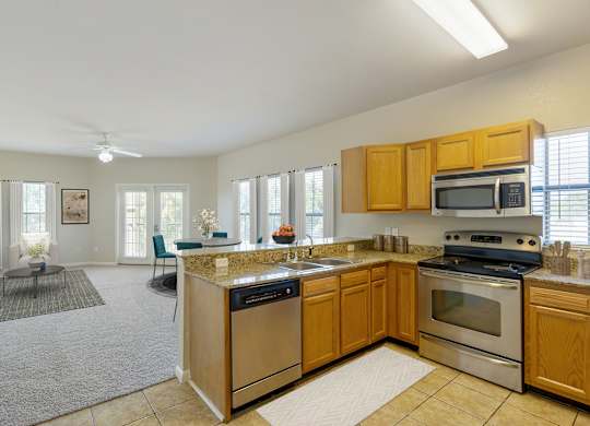 Spacious Kitchen at Villaggio Apartments in Bossier City, LA