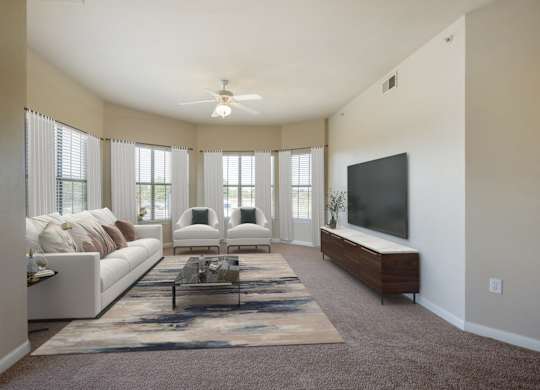 Modern Living Area at Villaggio Apartments in Bossier City, LA