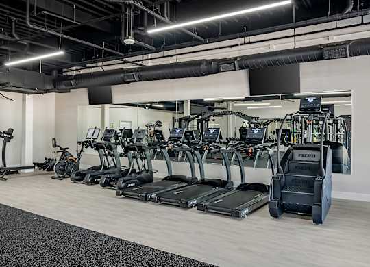 a row of cardio machines in a gym at Villaggio Apartments, Bossier City, 71111