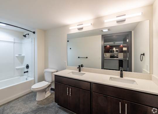 Bathroom with mirror at The 503 Apartments, Dayton, 45402