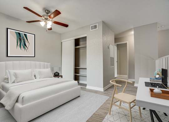 Bedroom With Adequate Storage at Seacrest Apartments, Garland, TX, Texas, 75044