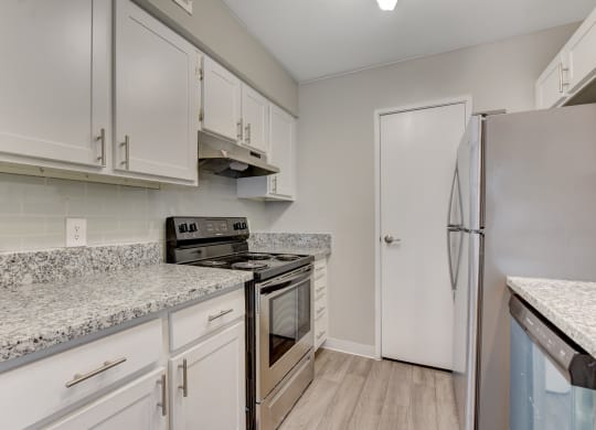 kitchen with white cabinets at Summer Meadows, Las Vegas, Nevada