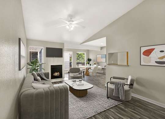 Modern Living Room at Seacrest Apartments, Garland, TX