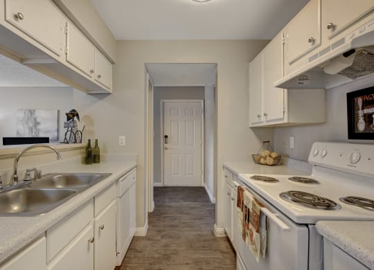 kitchen with white cabinets at Citrus Apartments, Las Vegas, Nevada, 89101