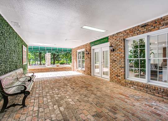 leasing office entrance at Bellaire Oaks Apartments, Houston, Texas