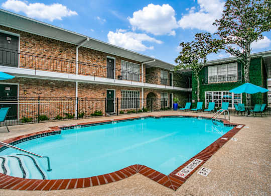 Blue Cool Swimming Pool at Bellaire Oaks Apartments, Houston, TX