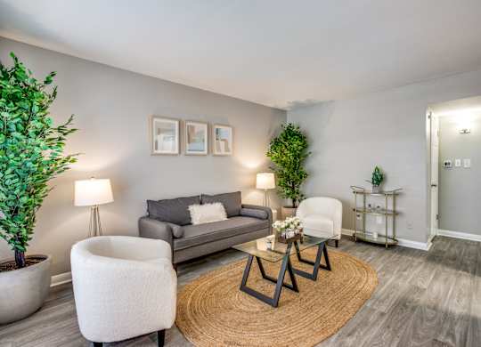 Modern Living Room at Bellaire Oaks Apartments, Houston
