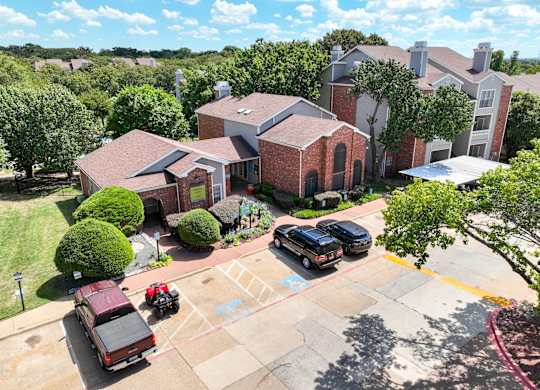 Aerial View Of leasing office at Foxborough Apartments, Texas
