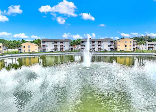 Lake With Fountain at Village Park, Orlando, FL