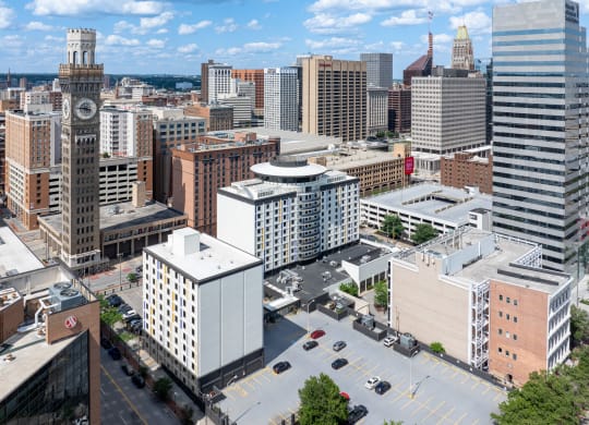 a view of the city from the roof of a building at Vision on Lombard, Baltimore, MD 21201