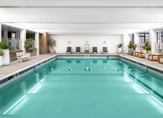 a swimming pool in the lobby at Vision on Lombard, Baltimore, MD 21201