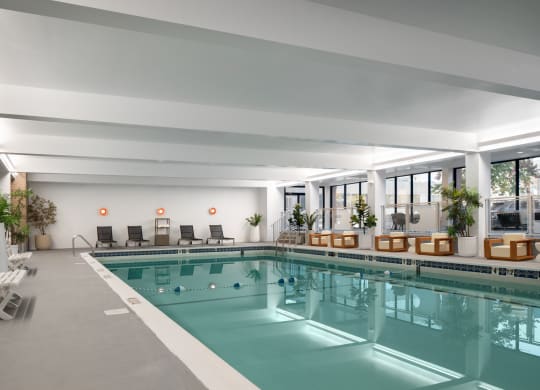 a swimming pool in the lobby of a hotel at Vision on Lombard, Baltimore, MD 21201