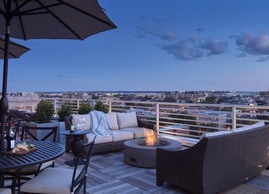 13|U boasts not one but two sprawling rooftop terraces that enjoy unobstructed views of DC and its storied monuments.