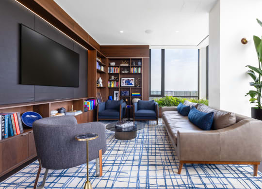 a living room with couches and chairs and a television at The Grace and Reva, Virginia