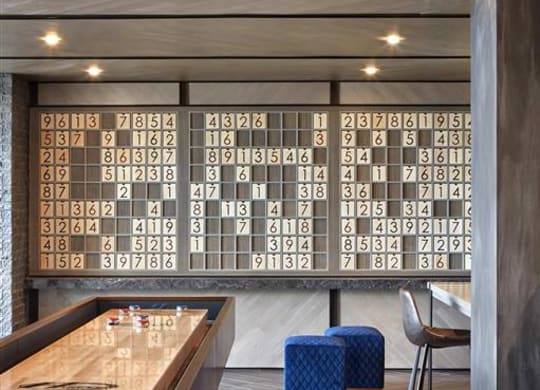 a ping pong table in a room