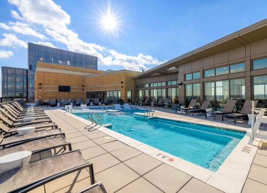 Rooftop Pool Deck at The Bartlett, Arlington, Virginia