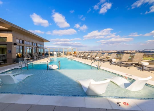 Rooftop Pool Deck at The Bartlett, Arlington, 22202