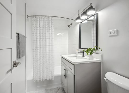 a bathroom with a sink and a shower