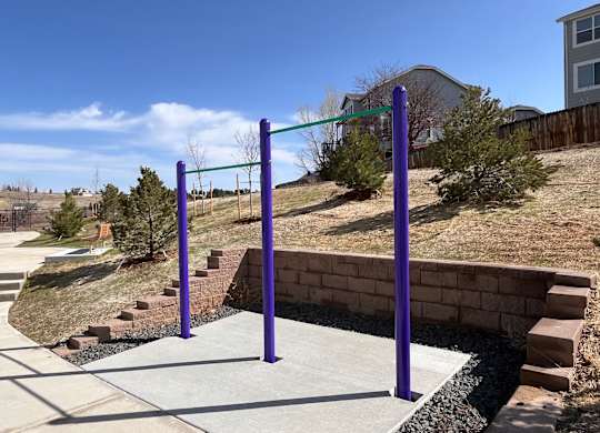 Outdoor pull up bar at The Townhomes at Pine Drive, Parker, Colorado