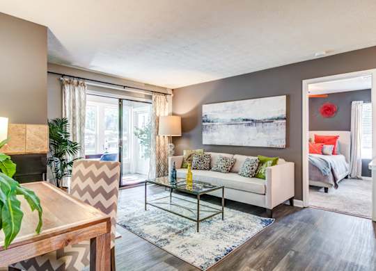 2200 Big Creek Apartments - Roswell, GA - Furnished luxury living room with windows
