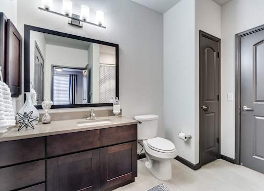 a bathroom with a toilet and a sink and a mirror