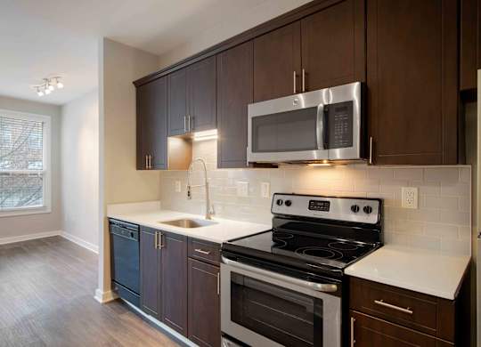 Pet-Friendly Apartments in Atlanta, GA - Biltmore at Midtown - Luxury Kitchen with Stainless Steel Appliances