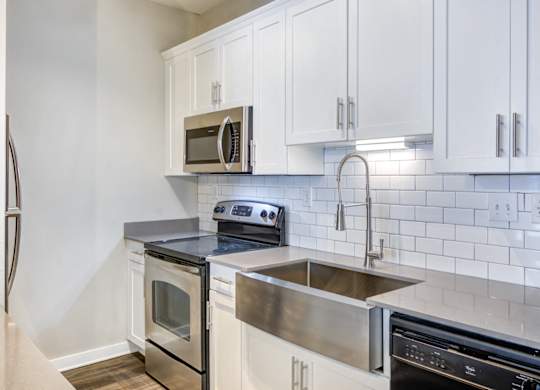 Pet-Friendly Apartments in Atlanta, GA - Biltmore at Midtown - Luxury Kitchen with Stainless Steel Appliances
