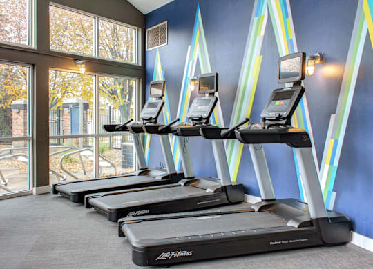 24-hour fitness center, cardio machines