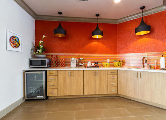 kitchen area in clubhouse