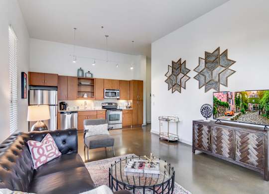 Apartments in Nashville, TN for Rent - 12 South Apartments - Kitchen and living room modern furniture