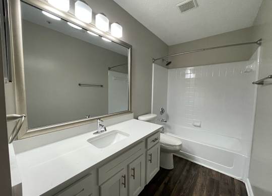 a photo of the bathroom of a 560 square foot, 1 bedroom apartment at the bilt